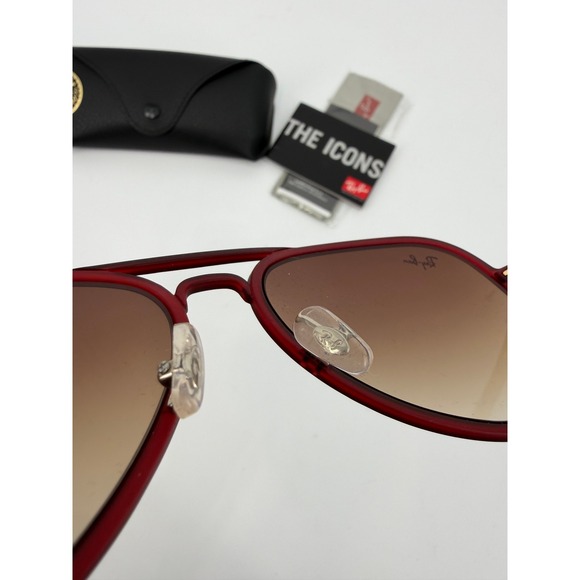 NEW Ray-Ban RB4211 Light Aviator Sunglasses Matte Bordeaux Red Gold 6122/13 56mm main image 10
